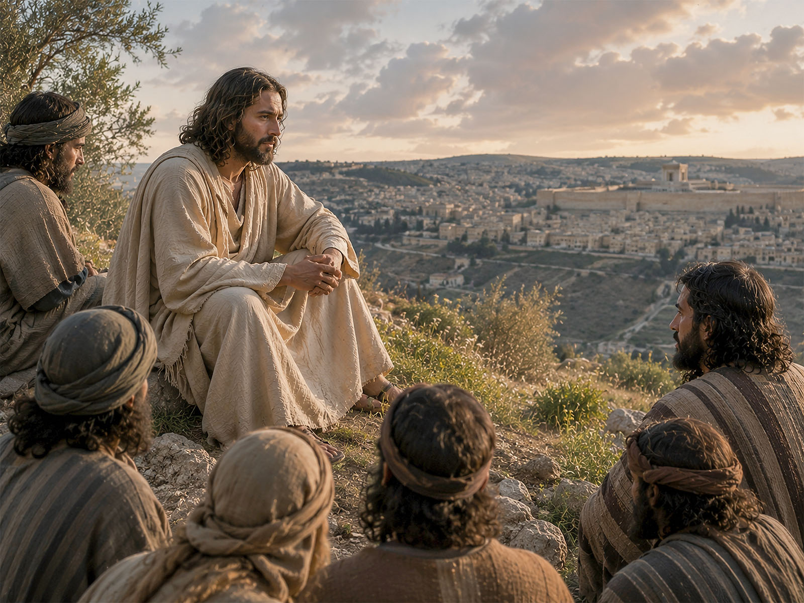 Jesus foretells Jerusalem’s destruction and warns His disciples of coming persecution.
